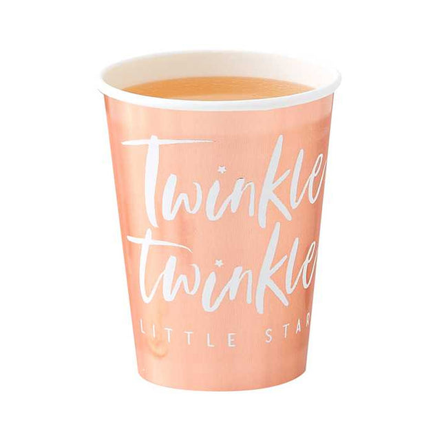 Rose gouden Bekers met tekst twinkle twinkle