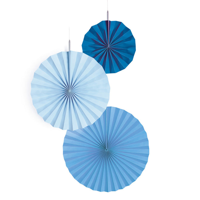 Waaiers Blauw Mix - 3 stuks
