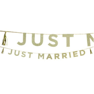 Letterbanner 'Just Married' Goud - 3 Meter