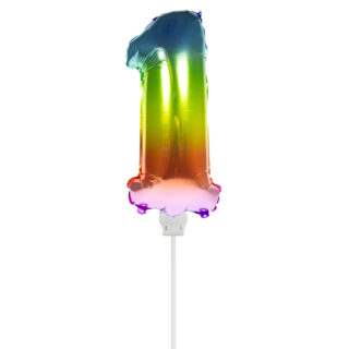 Foliecijfer Mini ‘0’ Regenboog - 36 Centimeter