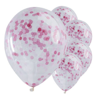 Ballonnen Confetti Roze - 5 stuks