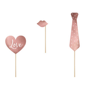 Photo Booth Props Wedding Rose Goud - 12 stuks