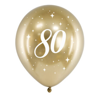 Ballonnen '80' Goud - 6 stuks