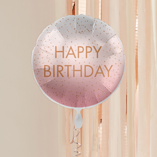 ballon happy birthday rose goud met ombre effect