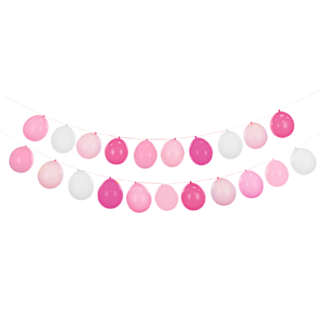 ballonslinger met roze en witte ballonnen