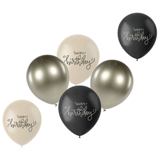 bundel zwarte, creme en metallic ballonnen