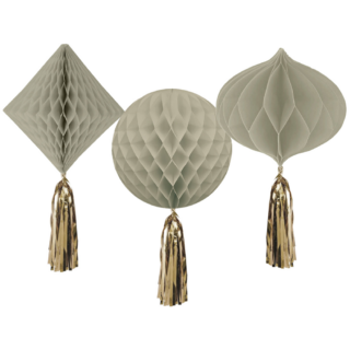 creme honeycombs met gouden tassel