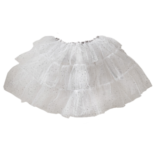 witte tutu met zilveren details