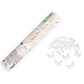 confetti shooter met witte vlinder confetti