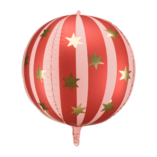 rood met roze ballon met gouden sterren